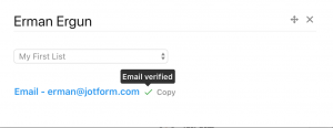 Lusha Chrome extension ile bulunan mail adresi sonucu